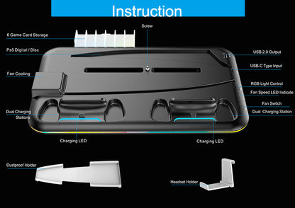 PS5 multi-function Cooling Base